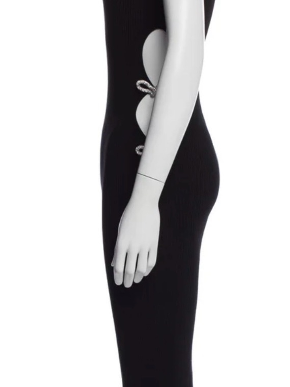 MACH & MACH Black Cutout Dress with Crystal Bow Details